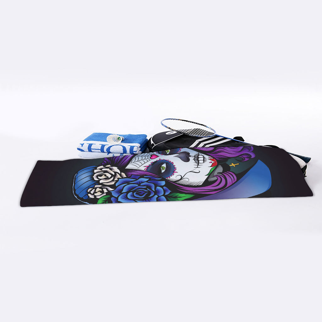 Calavera Girl Dia De Los Muertos Print Sports Towel