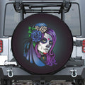 Calavera Girl Dia De Los Muertos Print Tire Cover