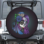 Calavera Girl Dia De Los Muertos Print Tire Cover With Camera Hole