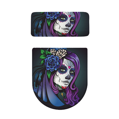 Calavera Girl Dia De Los Muertos Print Toilet Lid And Tank Cover Set