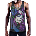 Calavera Girl Dia De Los Muertos Print Men's Workout Tank Top