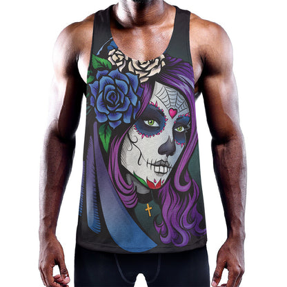 Calavera Girl Dia De Los Muertos Print Training Tank Top