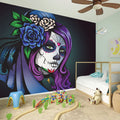 Calavera Girl Dia De Los Muertos Print Wall Sticker