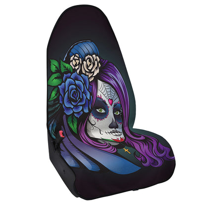 Calavera Girl Dia De Los Muertos Print Waterproof Car Seat Cover