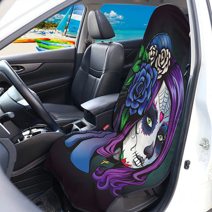 Calavera Girl Dia De Los Muertos Print Waterproof Car Seat Cover