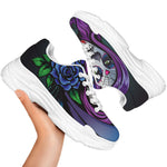 Calavera Girl Dia De Los Muertos Print White Chunky Shoes