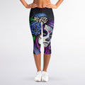 Calavera Girl Dia De Los Muertos Print Women's Capri Leggings