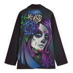 Calavera Girl Dia De Los Muertos Print Women's Cotton Blazer