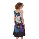 Calavera Girl Dia De Los Muertos Print Women's Sleeveless Dress