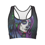 Calavera Girl Dia De Los Muertos Print Women's Sports Bra