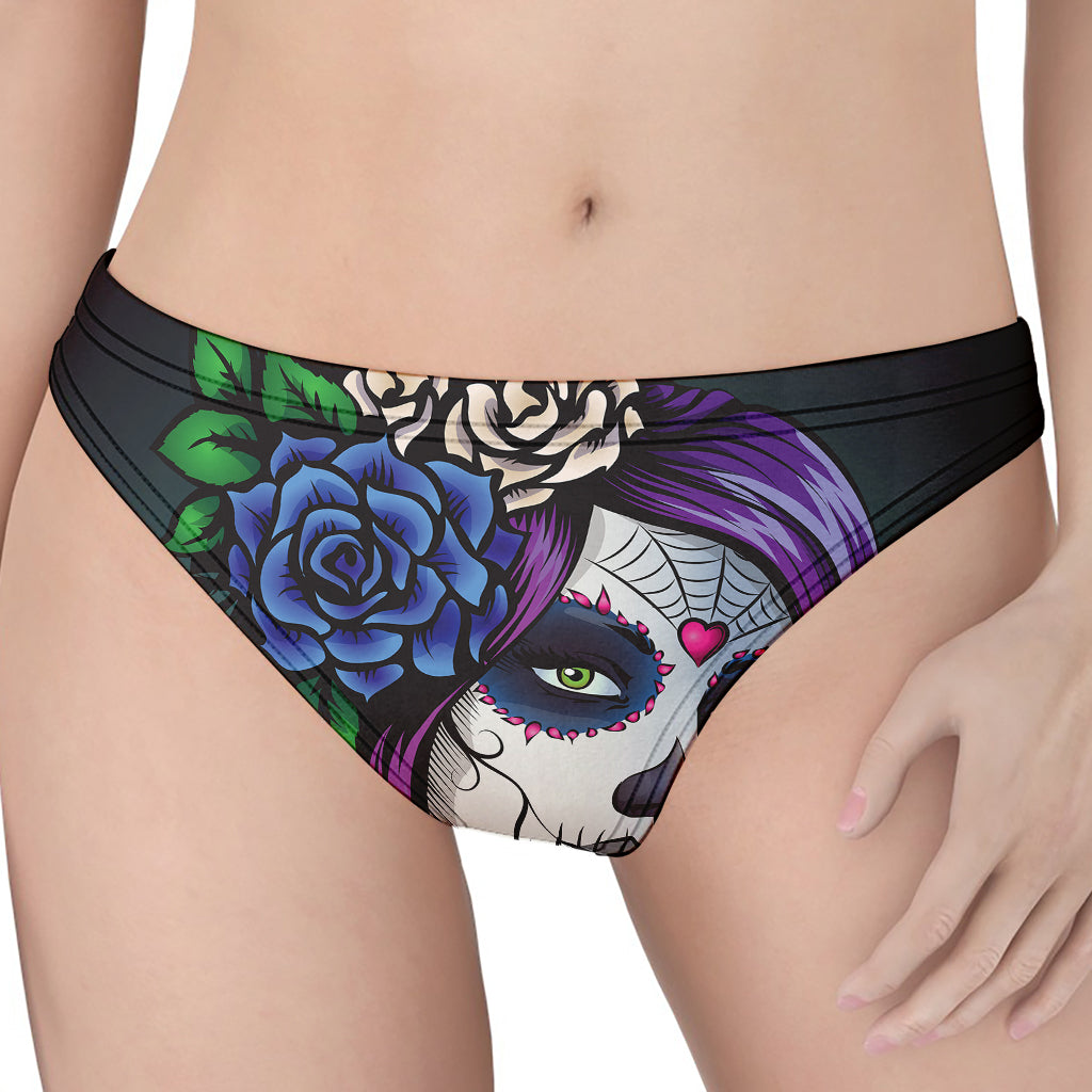 Calavera Girl Dia De Los Muertos Print Women's Thong