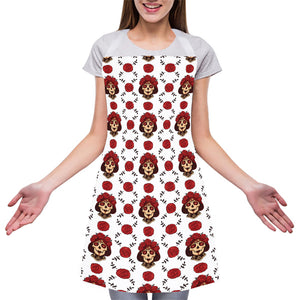 Calavera Girl Skull Pattern Print Adjustable Apron