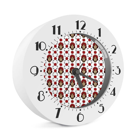 Calavera Girl Skull Pattern Print Alarm Clock