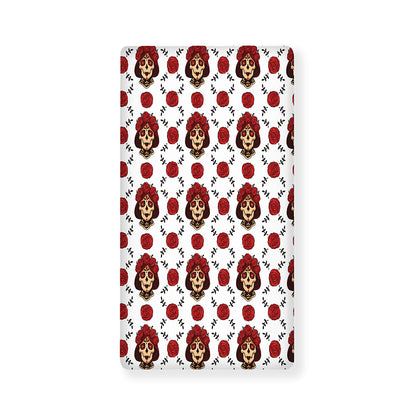 Calavera Girl Skull Pattern Print Baby Crib Sheet