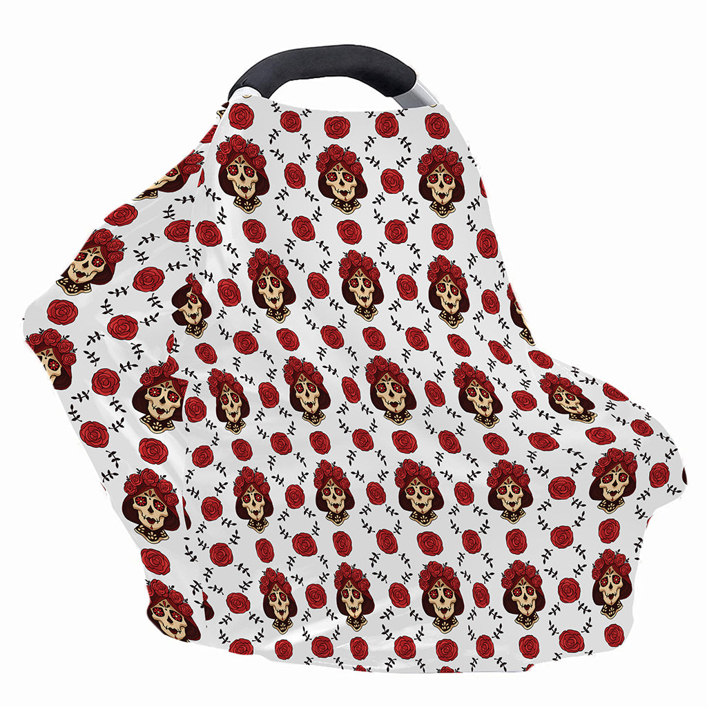 Calavera Girl Skull Pattern Print Baby Seat Cover