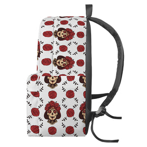 Calavera Girl Skull Pattern Print Backpack