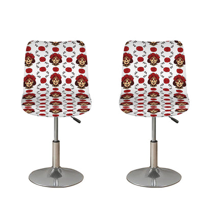 Calavera Girl Skull Pattern Print Bar Stool Covers