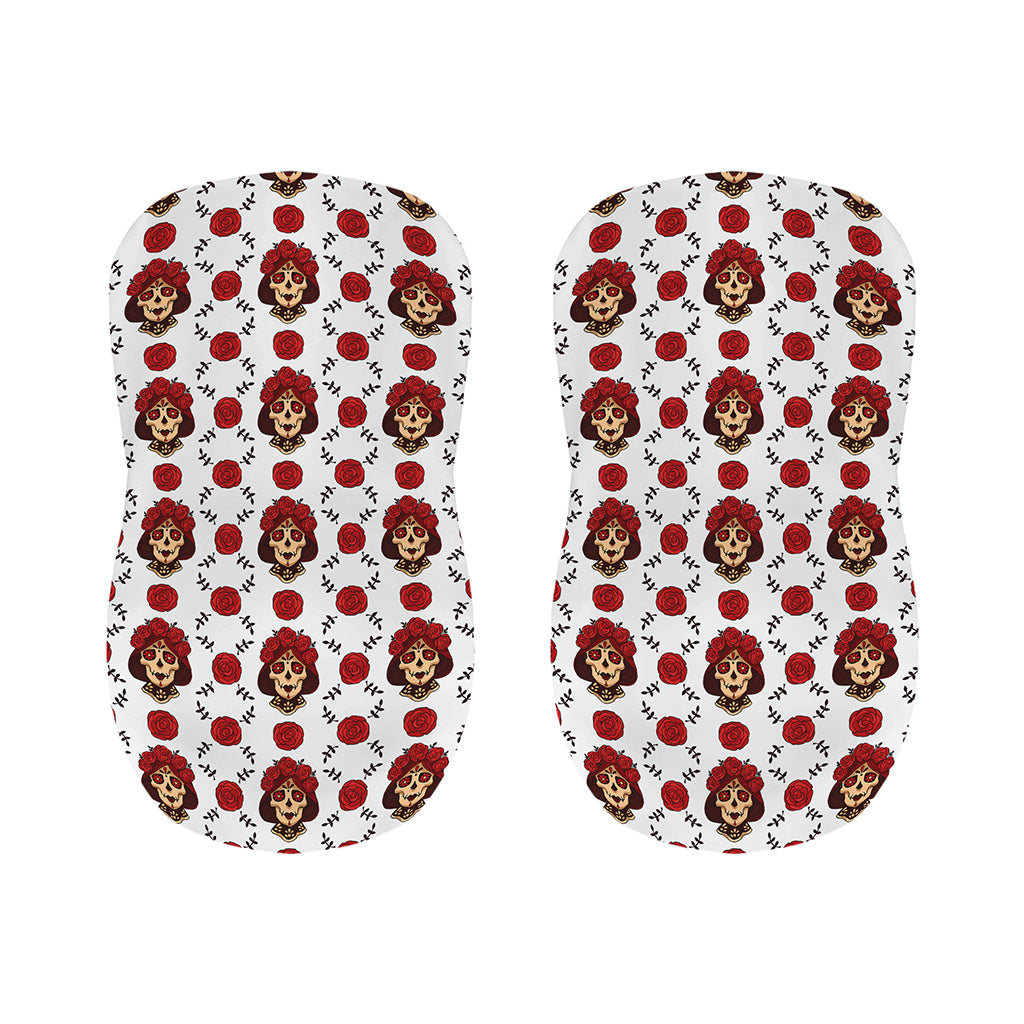 Calavera Girl Skull Pattern Print Bar Stool Covers