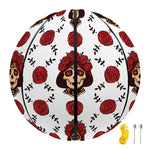 Calavera Girl Skull Pattern Print Basketball