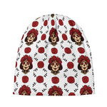 Calavera Girl Skull Pattern Print Beanie