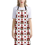 Calavera Girl Skull Pattern Print Bib Apron With Pocket