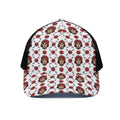 Calavera Girl Skull Pattern Print Black Mesh Trucker Hat