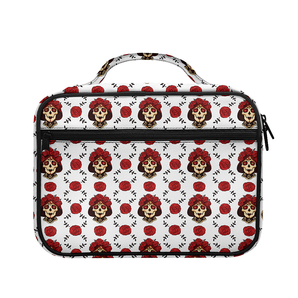 Calavera Girl Skull Pattern Print Briefcase Bible Bag