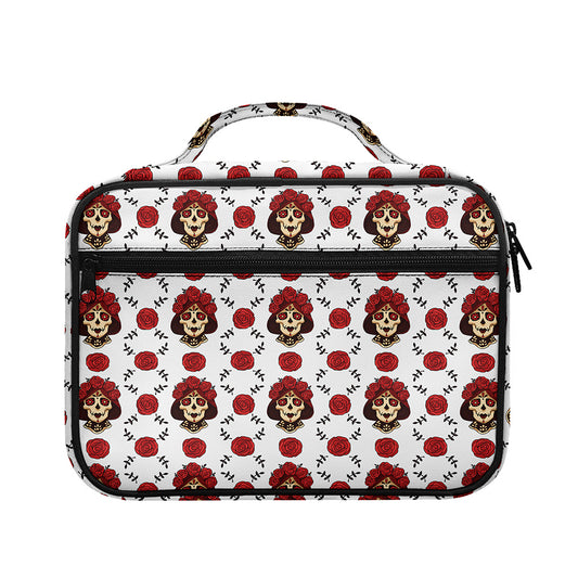 Calavera Girl Skull Pattern Print Briefcase Bible Bag