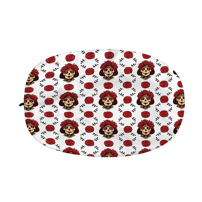 Calavera Girl Skull Pattern Print Car Side Mirror Covers