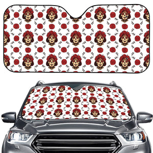 Calavera Girl Skull Pattern Print Car Windshield Sun Shade