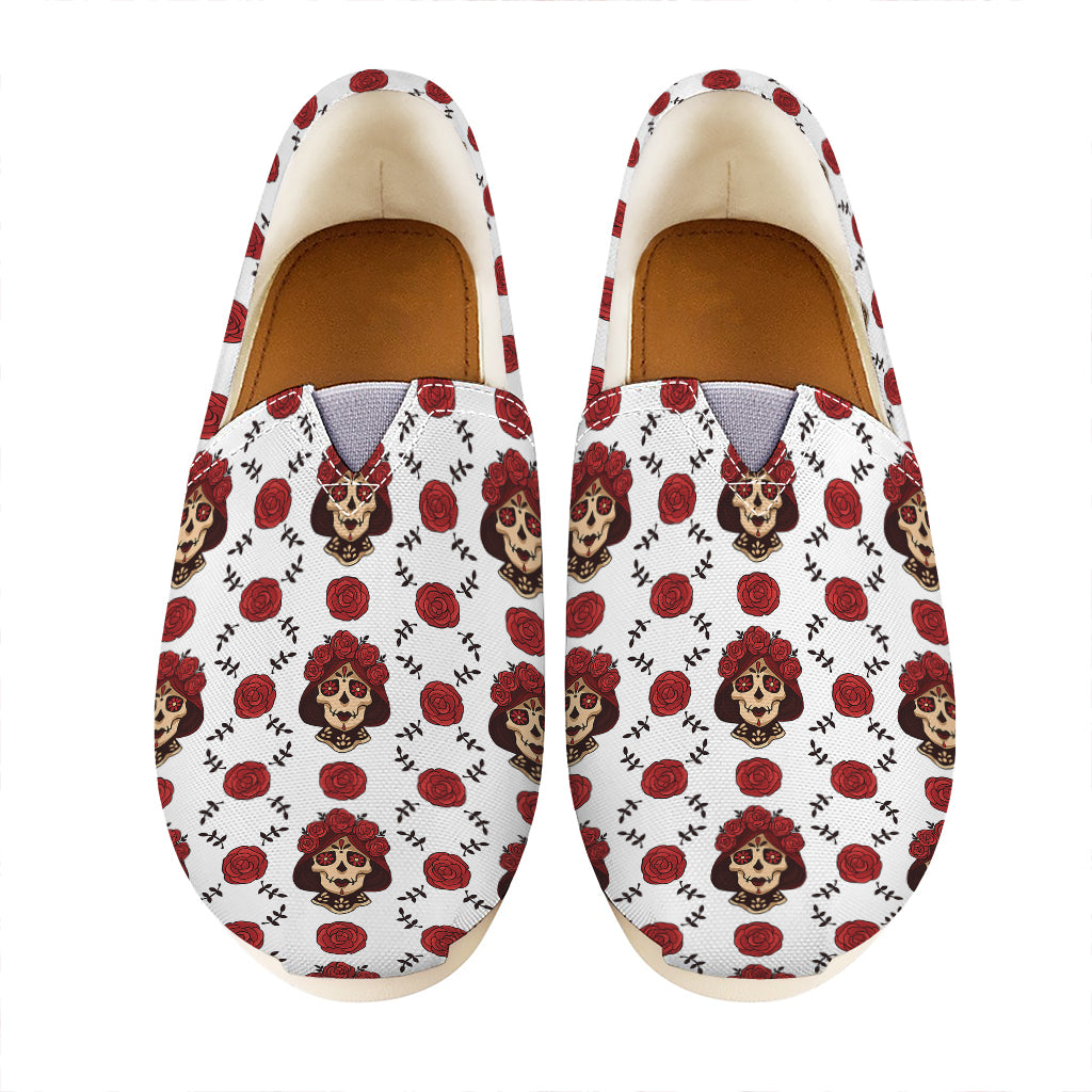 Calavera Girl Skull Pattern Print Casual Shoes