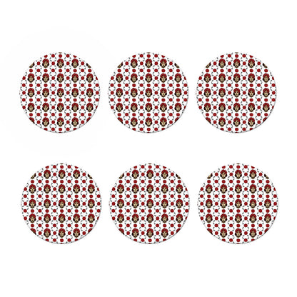 Calavera Girl Skull Pattern Print Coaster Set
