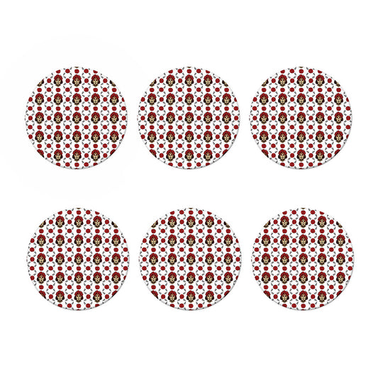 Calavera Girl Skull Pattern Print Coaster Set