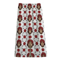 Calavera Girl Skull Pattern Print Cotton Front Slit Maxi Skirt