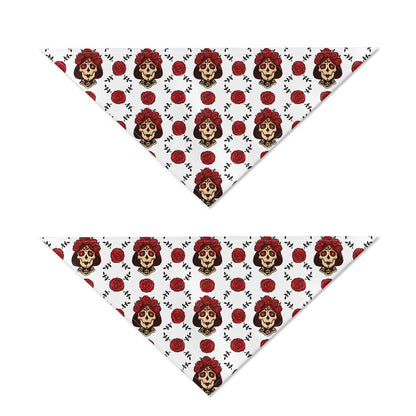 Calavera Girl Skull Pattern Print Dog Bandana