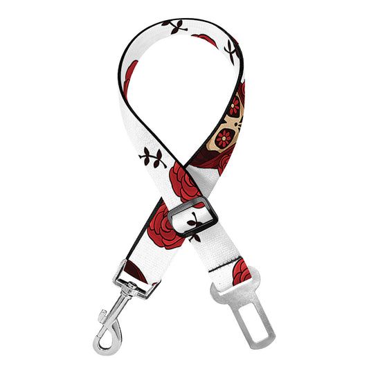 Calavera Girl Skull Pattern Print Dog Seat Belt