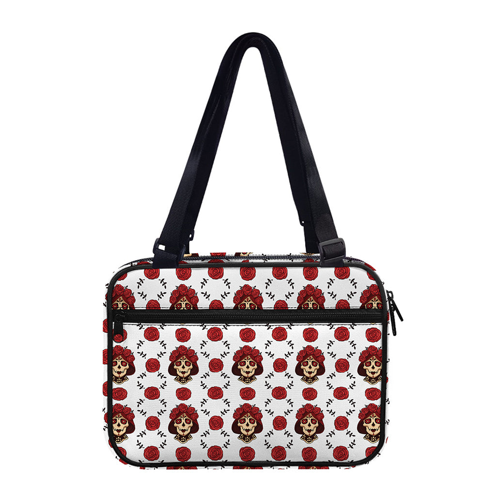 Calavera Girl Skull Pattern Print Double Strap Bible Bag
