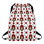 Calavera Girl Skull Pattern Print Drawstring Backpack