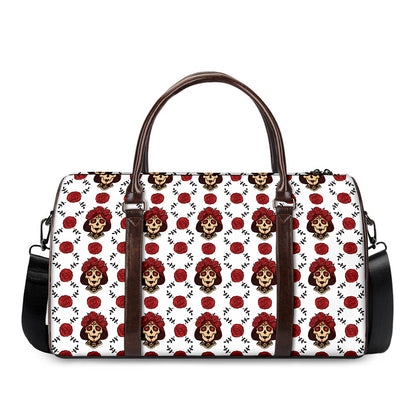 Calavera Girl Skull Pattern Print Duffle Bag
