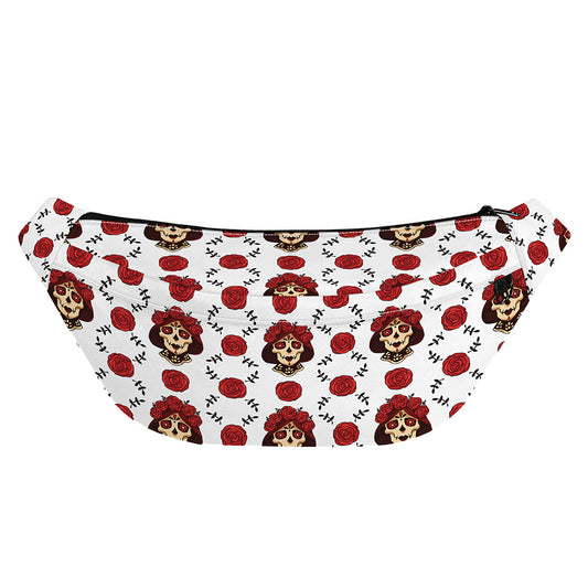 Calavera Girl Skull Pattern Print Fanny Pack