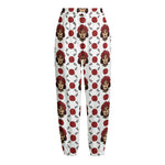 Calavera Girl Skull Pattern Print Fleece Lined Knit Pants