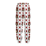 Calavera Girl Skull Pattern Print Fleece Lined Knit Pants