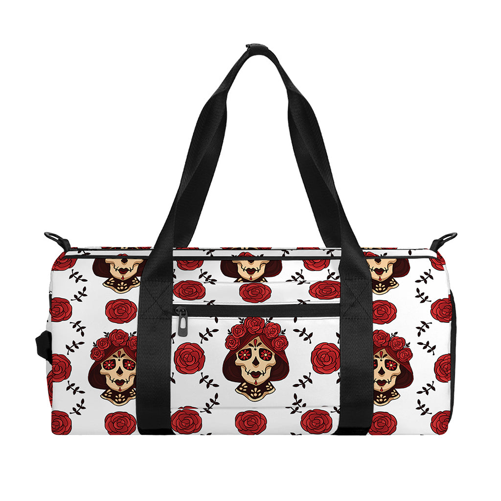 Calavera Girl Skull Pattern Print Gym Bag