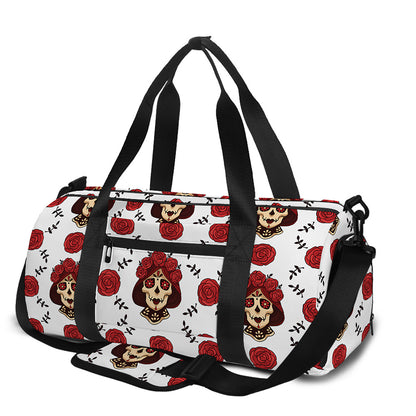 Calavera Girl Skull Pattern Print Gym Bag