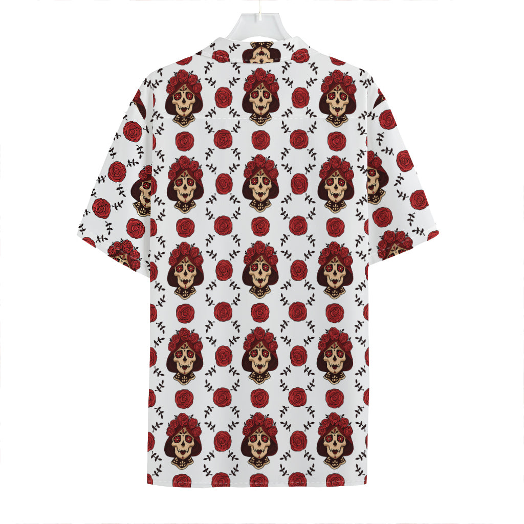 Calavera Girl Skull Pattern Print Hawaiian Shirt