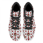 Calavera Girl Skull Pattern Print High Top Leather Sneakers