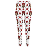 Calavera Girl Skull Pattern Print High-Waisted Pocket Leggings