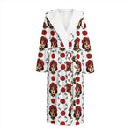 Calavera Girl Skull Pattern Print Hooded Bathrobe