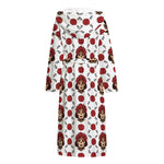 Calavera Girl Skull Pattern Print Hooded Bathrobe