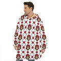 Calavera Girl Skull Pattern Print Hoodie Blanket